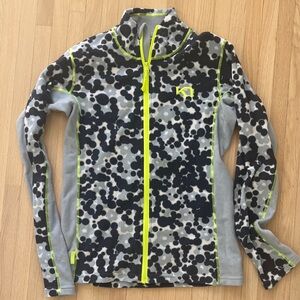 Fleece Zip Up Sweatshirt with Neon Accents